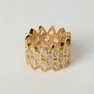 Lulu's Good Glam Gold Rhinestone Ring